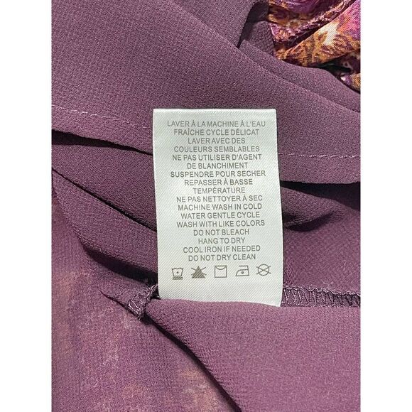 House of Harlow 1960 Batik Print V-Neck Mini Ruffle Tiered Dress Berry 10‎ - Picture 10 of 11